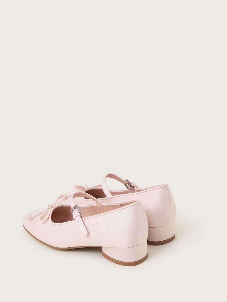 Monsoon Pink Satin Ballet Heels - Image 3 of 3