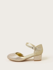 Monsoon Gold Diamante Glitter Two-Part Heels - Image 2 of 3