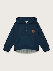 Monsoon Blue Hooded Shirt 100% Cotton Jumper - Image 1 of 3