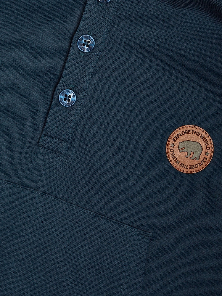 Monsoon Blue Hooded Shirt 100% Cotton Jumper - Image 3 of 3