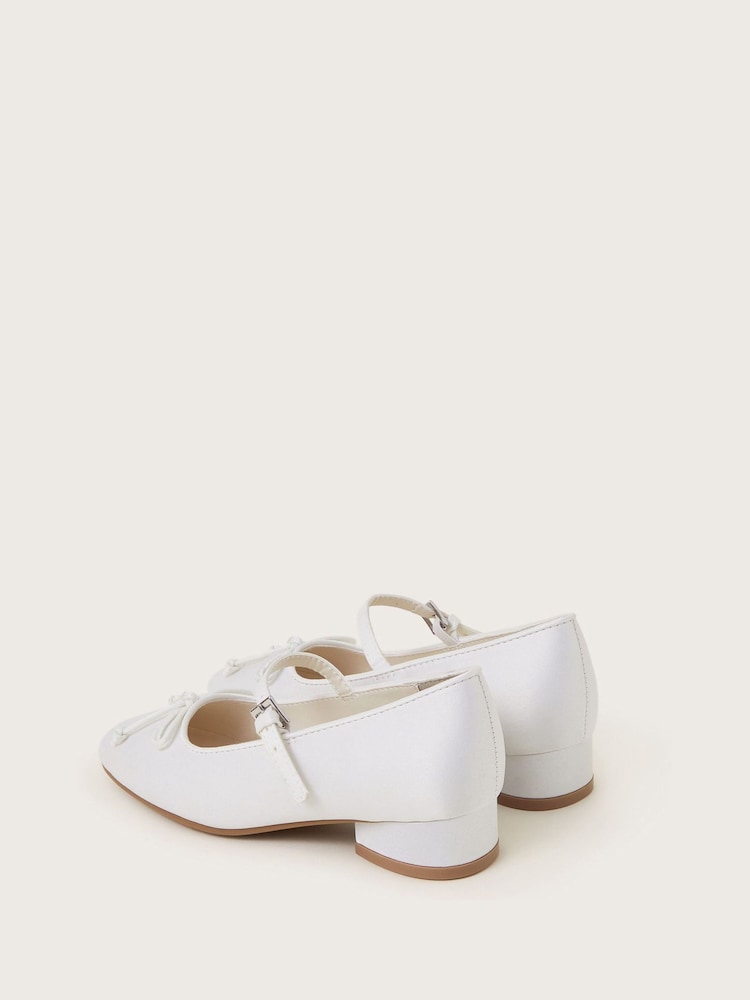 Monsoon Natural Satin Ballet Heels - Image 3 of 3
