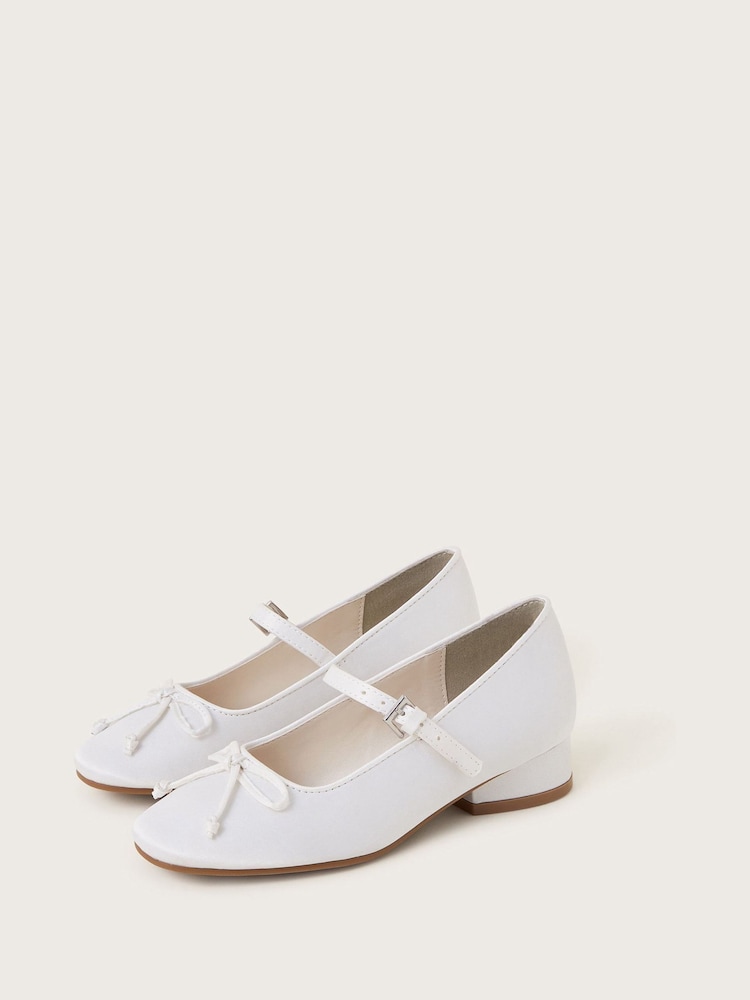 Monsoon Natural Satin Ballet Heels - Image 3 of 3 Monsoon Natural Satin Ballet Heels - Image 3 of 3