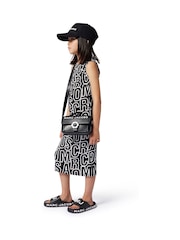 Marc Jacobs Black All Over Logo Print Midi Sleeveless Bodycon Dress - Image 3 of 3