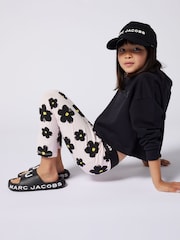 Marc Jacobs Pink Floral Print Leggings With Logo Waistband - Image 3 of 3
