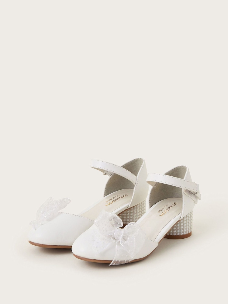 Zapatos de tacón con diseño de dos piezas con lazo y perlas de Monsoon - Imagen 2 de 3