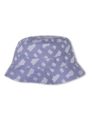 BOSS Blue Baby All-Over Logo Romper & Hat Set - Image 7 of 8