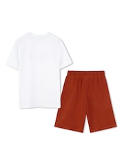 BOSS Brown Logo Short Sleeve T-Shirt & Shorts Set - Image 2 of 6