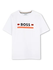 BOSS Brown Logo Short Sleeve T-Shirt & Shorts Set - Image 3 of 6