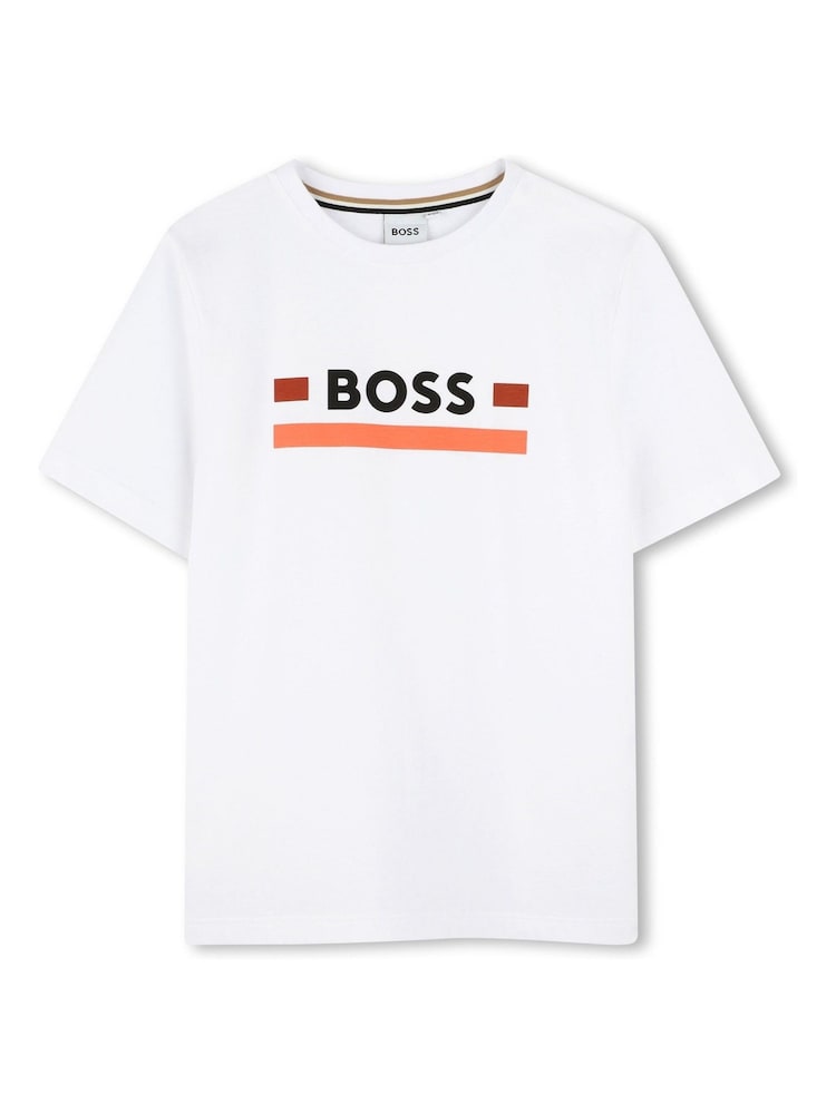 BOSS Brown Logo Short Sleeve T-Shirt & Shorts Set - Image 3 of 6