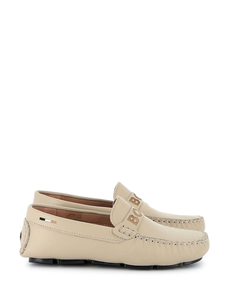 BOSS Natural Logo Moccasin Loafers - Image 1 of 8