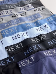 Blue/Grey/Black Cotton Rich Trunk Boxers 10 Pack - Image 14 of 14