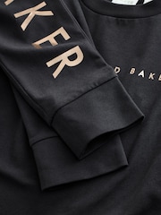 Baker by Ted Baker Back Graphic Varsity Print Black Pyjamas Set - Image 6 of 6