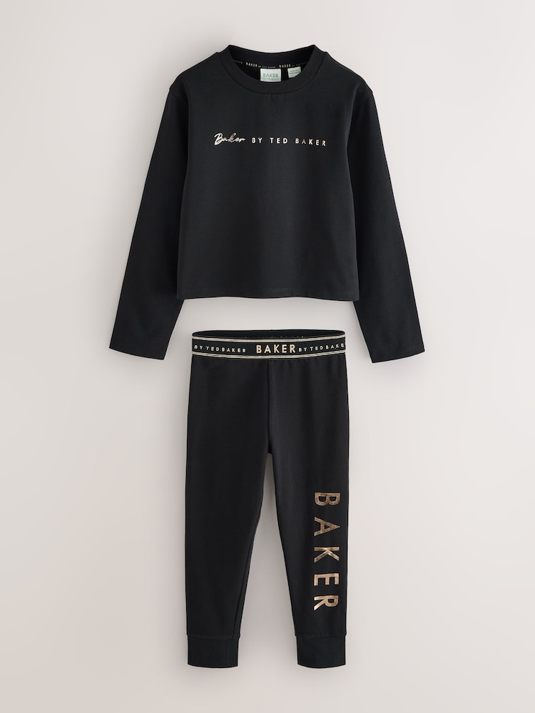Baker by Ted Baker Back Graphic Varsity Print Black Pyjamas Set - Image 6 of 6 Baker by Ted Baker Back Graphic Varsity Print Black Pyjamas Set - Image 6 of 6