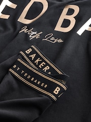 Baker by Ted Baker Back Graphic Varsity Print Black Pyjamas Set - Image 9 of 11