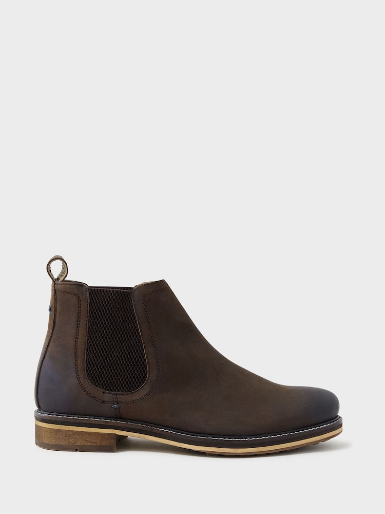 Crew Clothing Brown Parker Leather Chelsea Brown Boots - Image 1 of 6