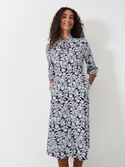 Crew Clothing Blue Gia Twist Front Dress - Image 1 of 6
