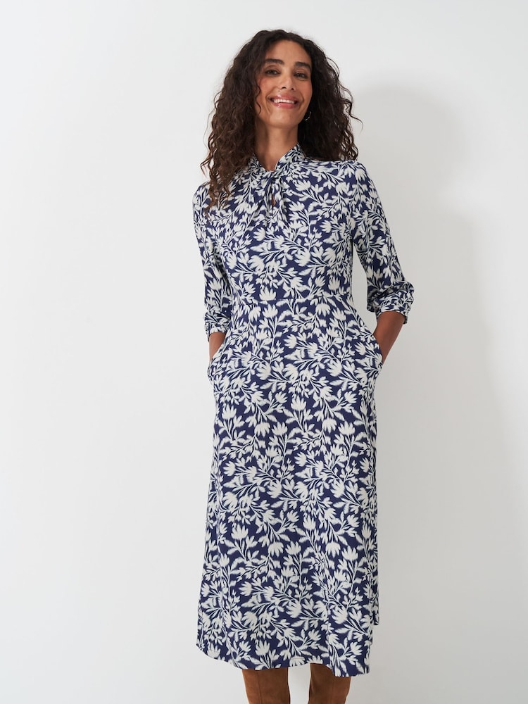Crew Clothing Blue Gia Twist Front Dress - Image 10 of 10