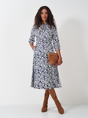 Crew Clothing Blue Gia Twist Front Dress - Image 3 of 6