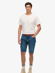 Superdry Blue Denim Vintage Straight Shorts - Image 1 of 7