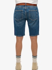 Superdry Blue Denim Vintage Straight Shorts - Image 3 of 7