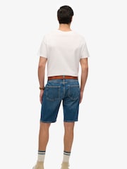Superdry Blue Denim Vintage Straight Shorts - Image 5 of 7