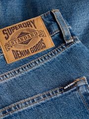 Superdry Blue Denim Vintage Straight Shorts - Image 7 of 7