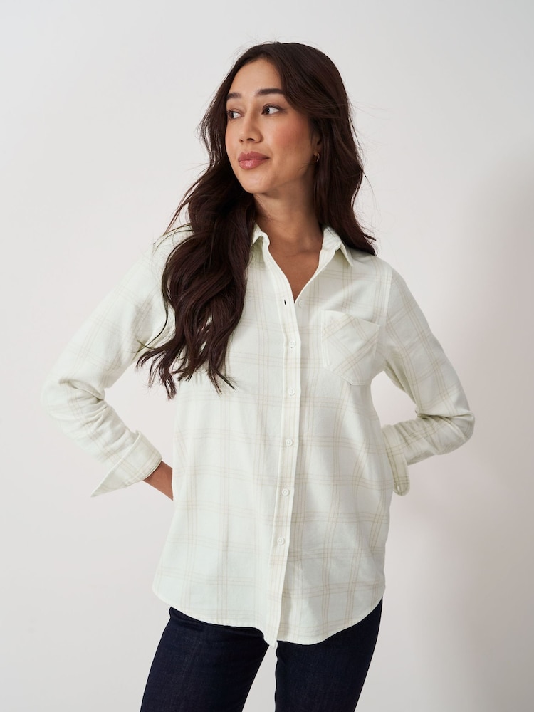 Crew Clothing Company Natural Brushed Flannel Carouri 100% Bumbac Cămăși - Imaginea 1 din 5