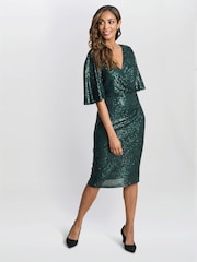 Gina Bacconi Jen Sequin Wrap-Look Dress - Image 3 of 6