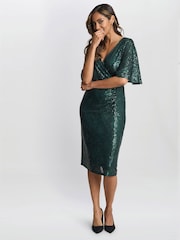 Gina Bacconi Jen Sequin Wrap-Look Dress - Image 5 of 6