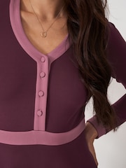 Crew Clothing Company Pink V-Neck Ponte Dress - Image 2 of 6