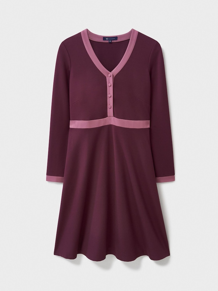Crew Clothing Company Pink V-Neck Ponte Dress - Image 6 of 6
