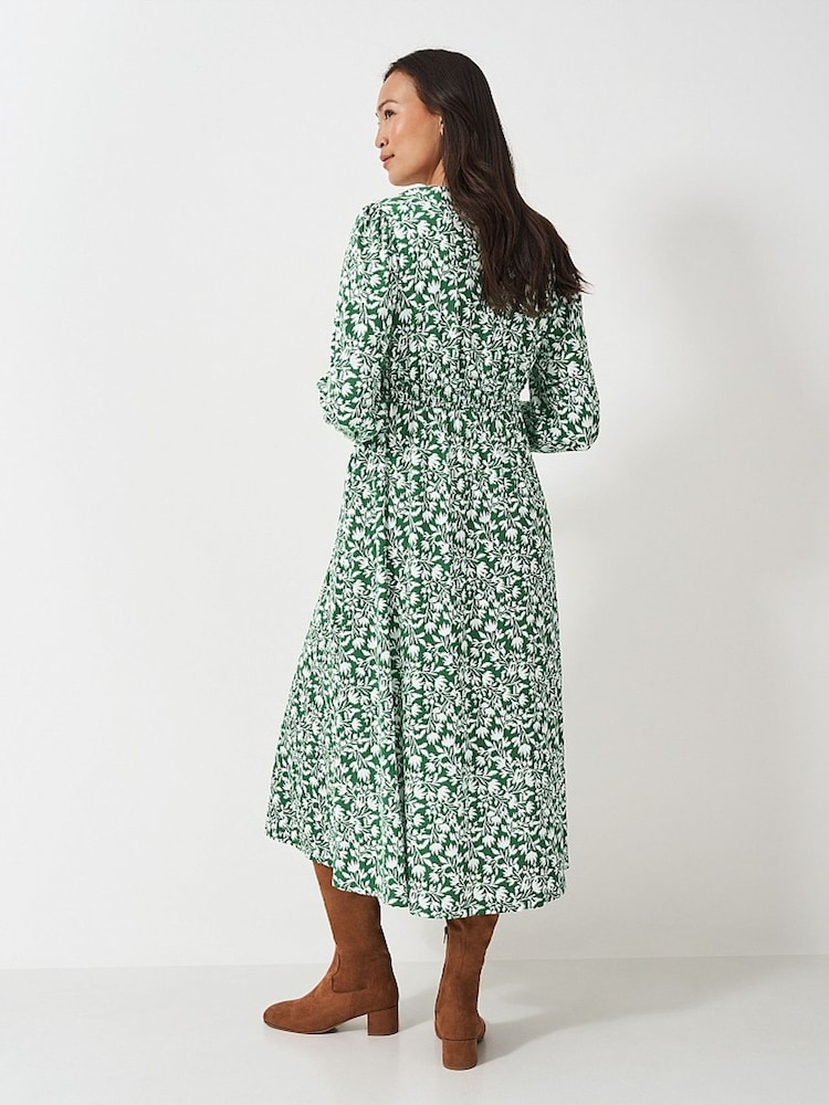Crew Clothing Company Green 3/4 Sleeve Jersey Midi Dress - Image 2 of 4