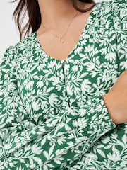 Crew Clothing Company Green 3/4 Sleeve Jersey Midi Dress - Image 3 of 4