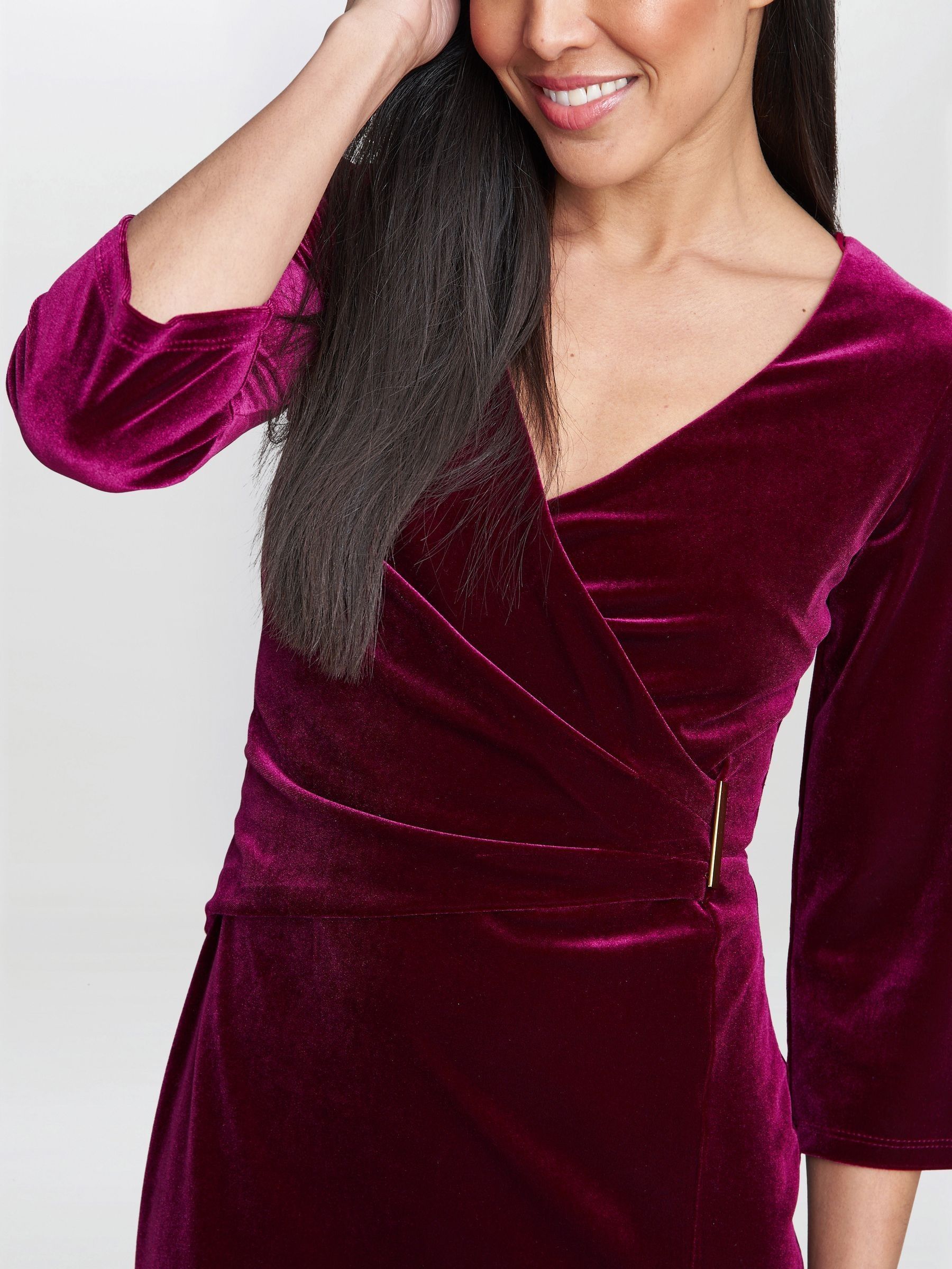 【海外限定】GinaBacconi ドレス☆Red Rachael Velvet Dress Wit Buy Gina Bacconi Red Rachael Velvet Dress With Gold Trim