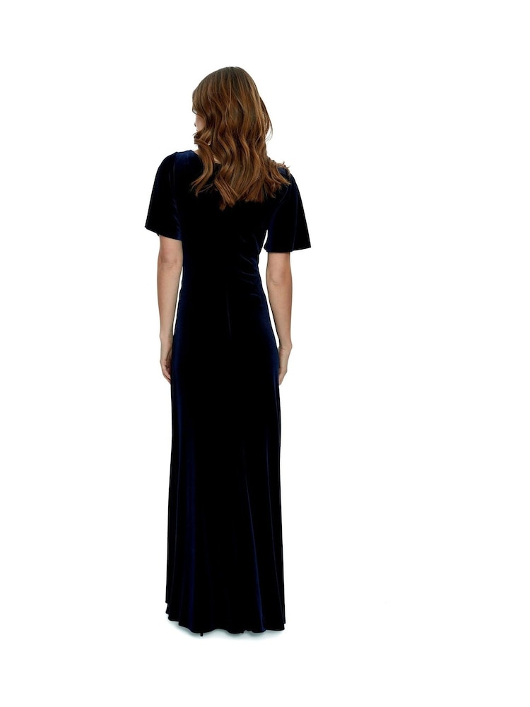 Gina Bacconi Blue Minka Velvet Maxi Dress With Cowl Neck - Image 2 of 5