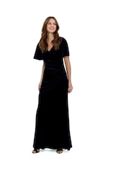 Gina Bacconi Blue Minka Velvet Maxi Dress With Cowl Neck - Image 3 of 5