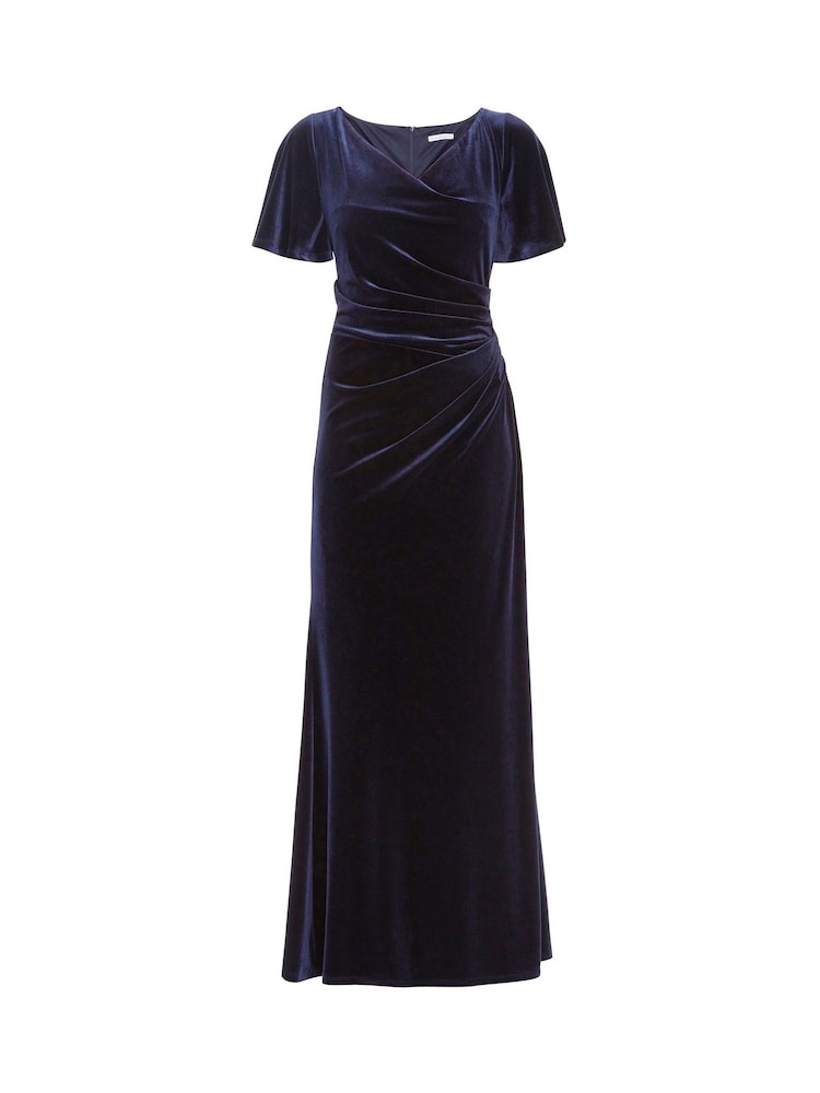 Gina Bacconi Blue Minka Velvet Maxi Dress With Cowl Neck - Image 5 of 5