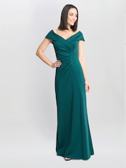 Gina Bacconi Green Carolyn Off The Shoulder Maxi Dress - Image 3 of 5