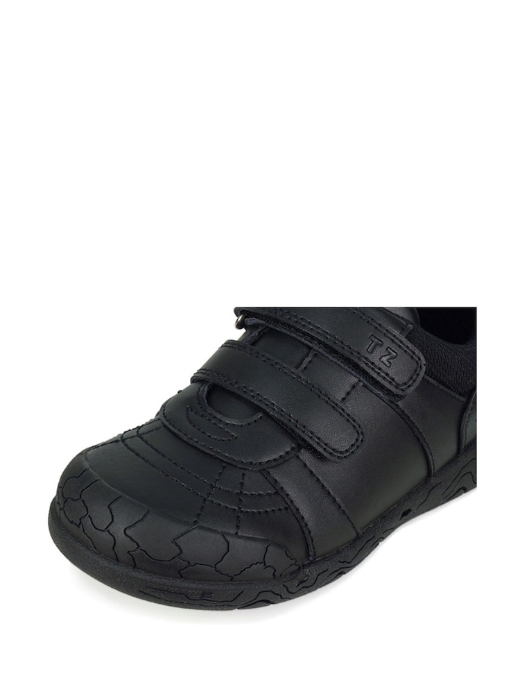 Chaussures Toezone Boys Rebel Dinosaur Print School noires - Image 5 of 6