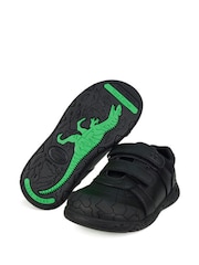 Toezone Boys Dex Vegan Dinosaur Print Black School Shoes - Image 4 of 5