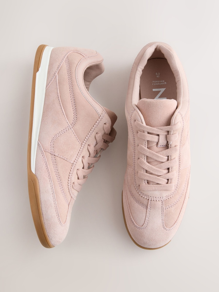 Rosa - Forever Comfort® Leather Stitch Panel Detail Lace Up Trainers - Imagen 1 de 5 Rosa - Forever Comfort® Leather Stitch Panel Detail Lace Up Trainers - Imagen 1 de 5