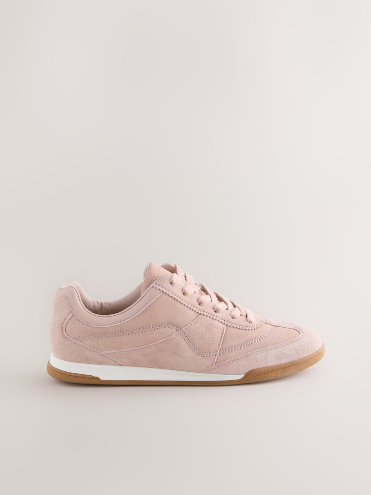 Rosa - Forever Comfort® Leather Stitch Panel Detail Lace Up Trainers - Imagen 2 de 5 Rosa - Forever Comfort® Leather Stitch Panel Detail Lace Up Trainers - Imagen 2 de 5