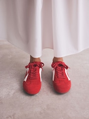 Rot - Forever Comfort® Leather Slimsole Lace-Up Trainers - Bild 4 von 9