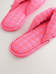 Fluro Pink Textured Padded Toe Thong Slippers - Image 7 of 7