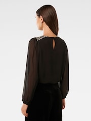 Forever New Black Dolly Embellished Blouse - Image 2 of 5