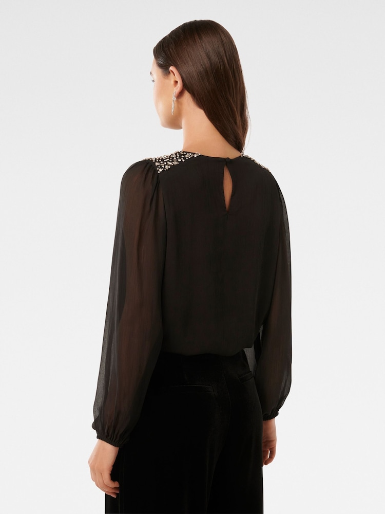 Forever New Black Dolly Embellished Blouse - Image 2 of 5
