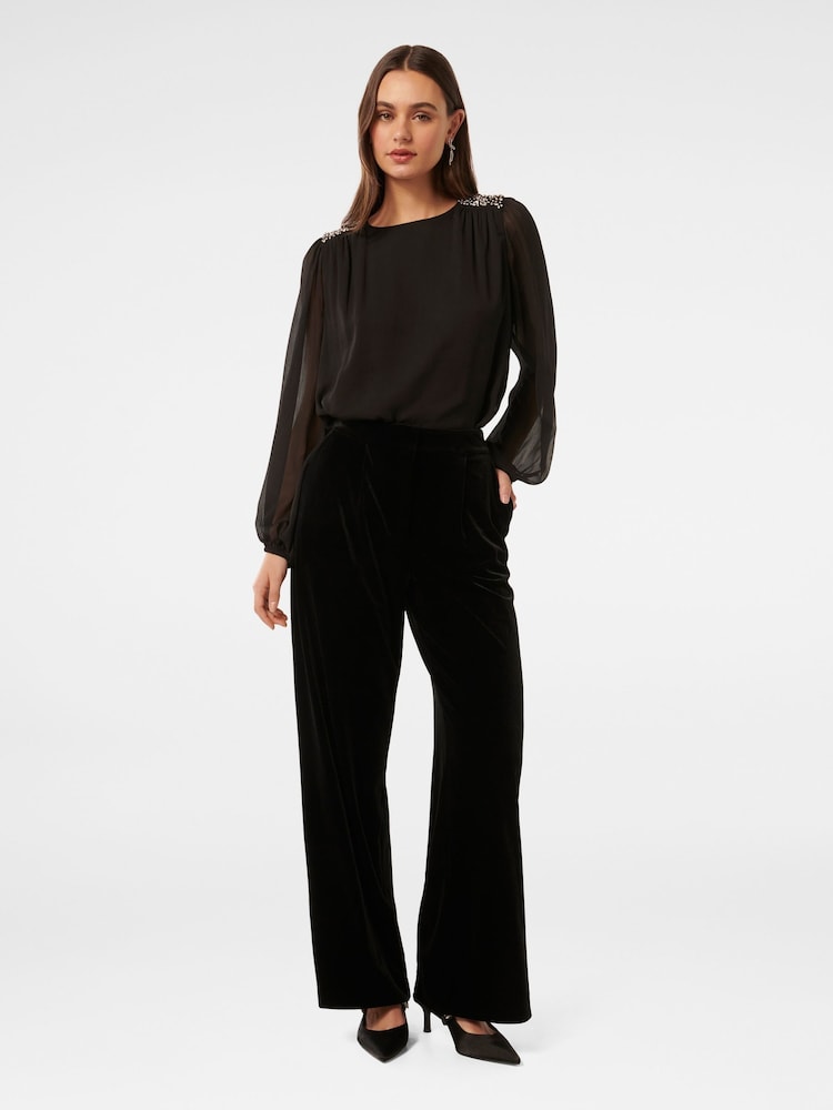 Forever New Black Dolly Embellished Blouse - Image 5 of 5