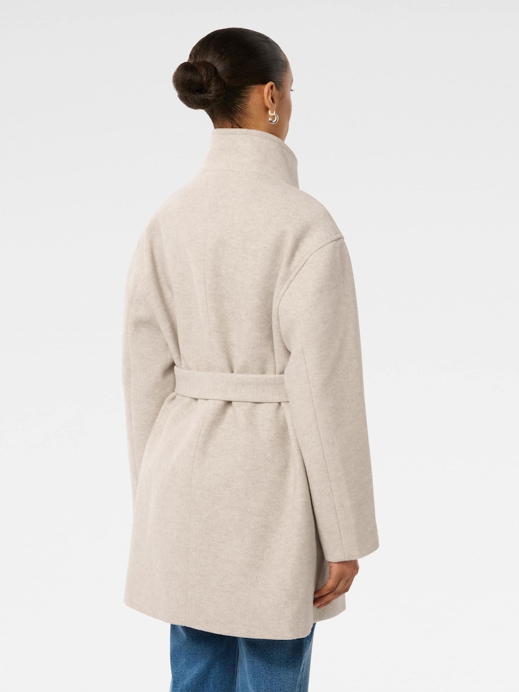 Forever New Cream Lola Petite Wrap Coat - Image 2 of 5