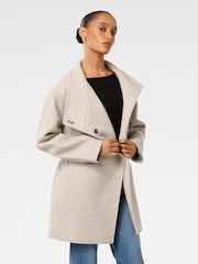 Forever New Cream Lola Petite Wrap Coat - Image 4 of 5