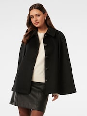 Forever New Black Liza Cape Coat - Image 1 of 5